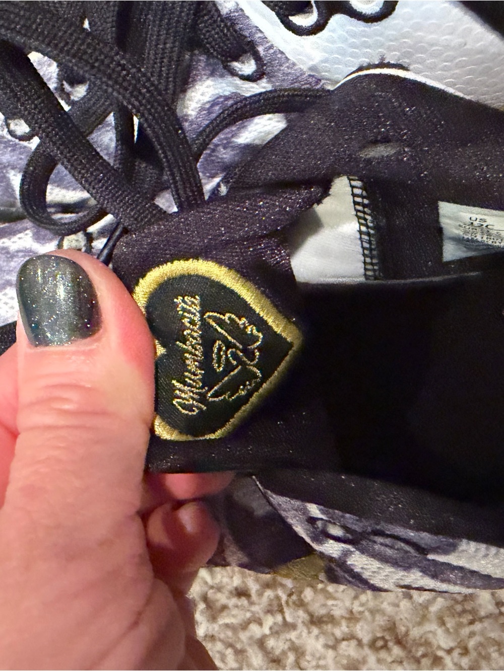 Nike Kids' Sneakers in Black, White and Purple Leopard Print - Picture 4 of 6